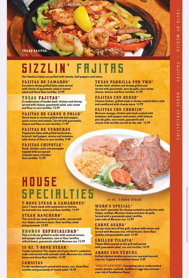 El Bronco - Richmond, IN menu_pic