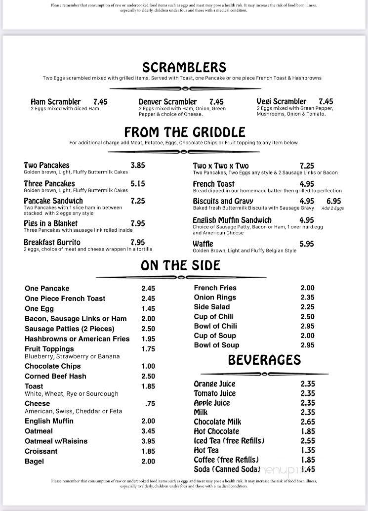 Lina's cafe - Slinger, WI menu_pic