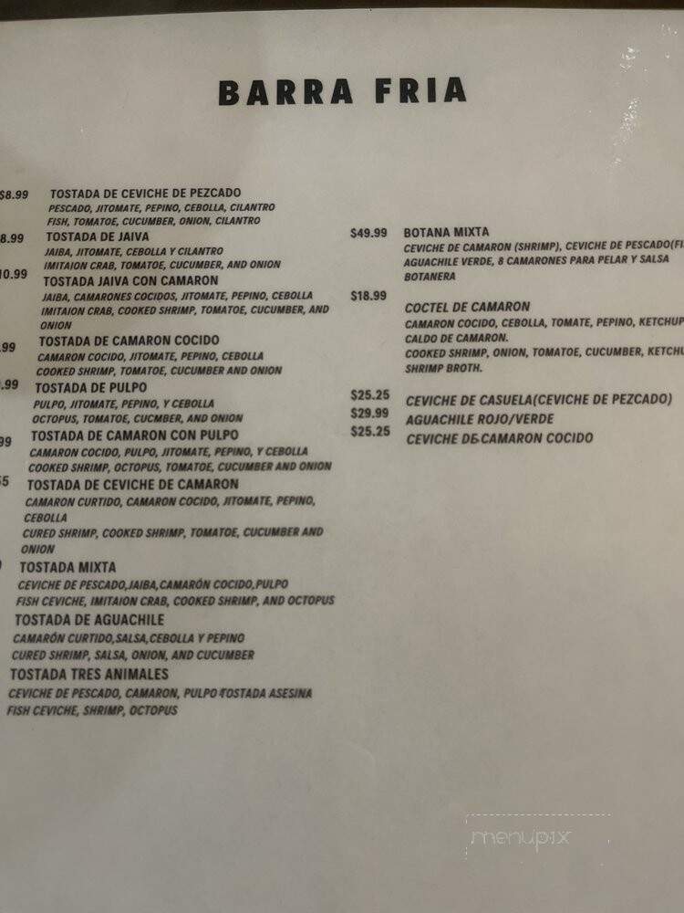 Las Micheladas Bar & Grill - Hollister, CA menu_pic