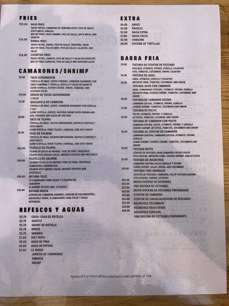 Las Micheladas Bar & Grill - Hollister, CA menu_pic