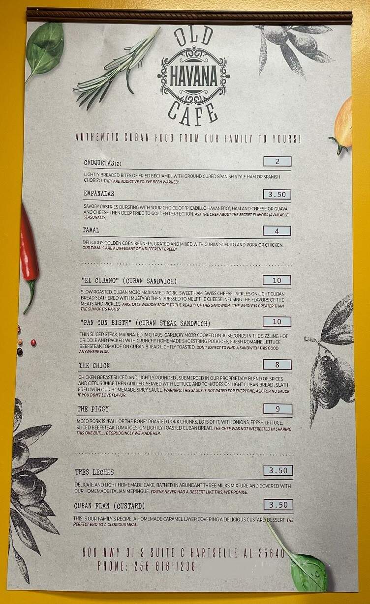 Old Havana Cafe - Hartselle, AL menu_pic