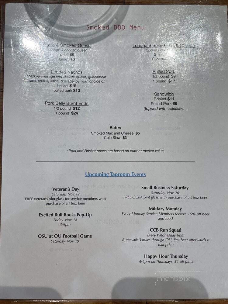 Crossed Cannons Brewery - Norman, OK menu_pic