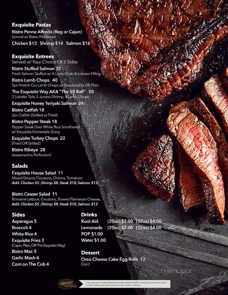 Exquisite Eats Bistro - Southfield, MI menu_pic