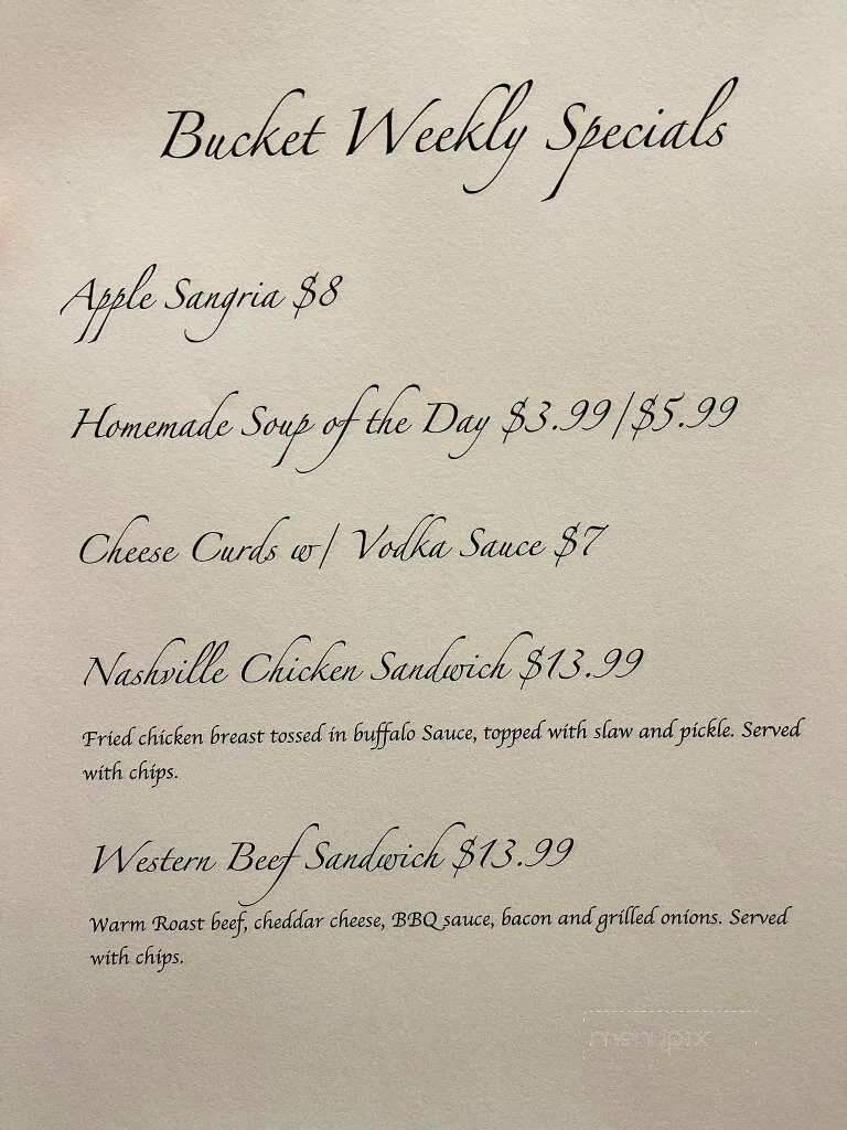 The Bucket - South Bend, IN menu_pic