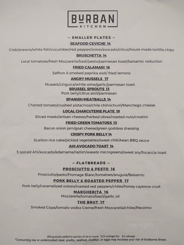 Burban Kitchen - Chico, CA menu_pic
