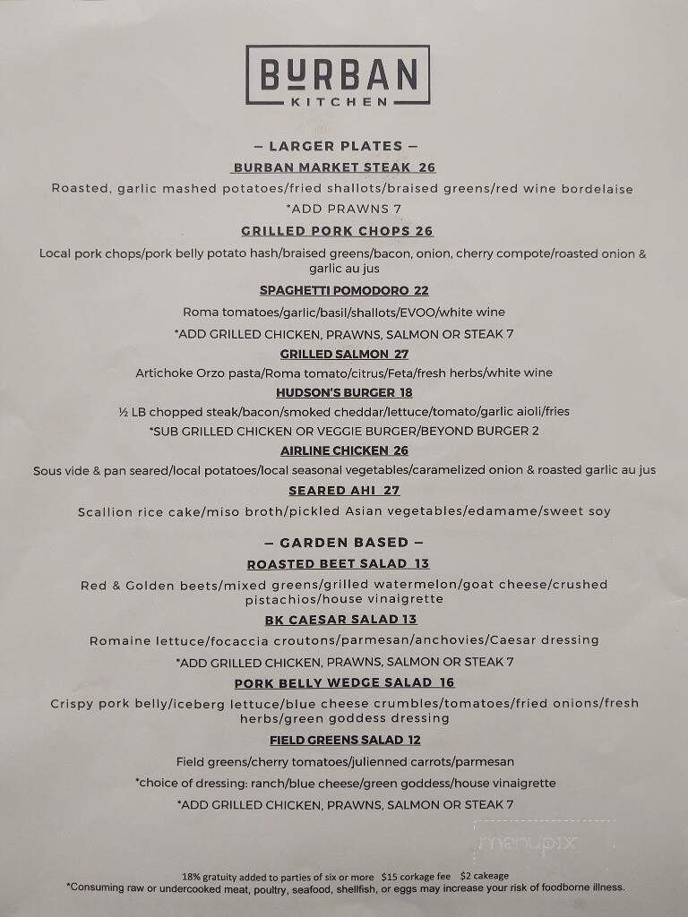 Burban Kitchen - Chico, CA menu_pic