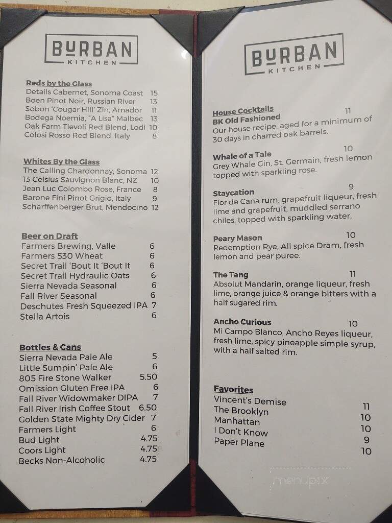Burban Kitchen - Chico, CA menu_pic