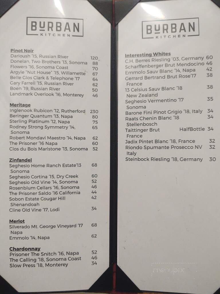 Burban Kitchen - Chico, CA menu_pic