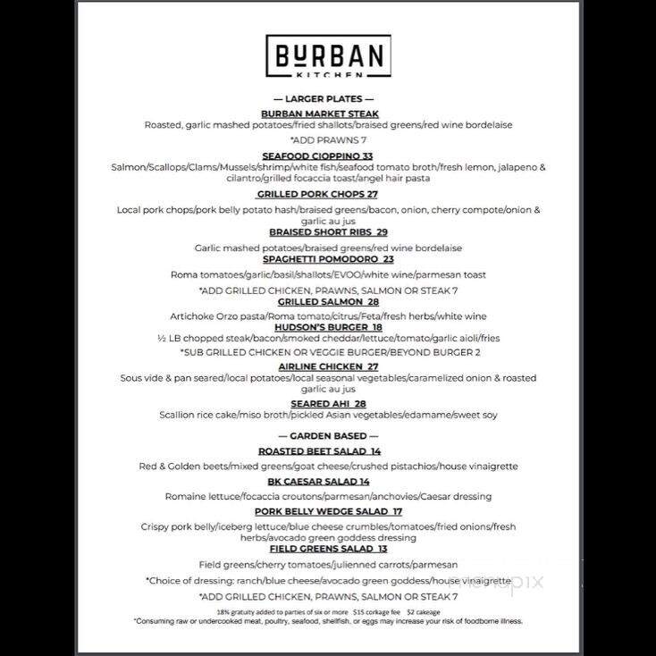 Burban Kitchen - Chico, CA menu_pic