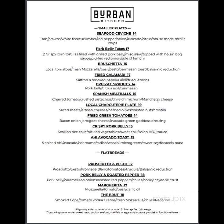 Burban Kitchen - Chico, CA menu_pic