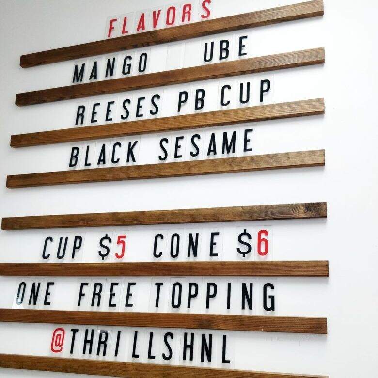 Thrills Soft Serve - Honolulu, HI menu_pic