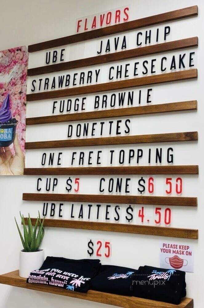Thrills Soft Serve - Honolulu, HI menu_pic