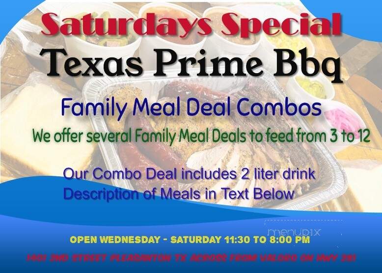 Texas Prime BBQ - Pleasanton, TX menu_pic