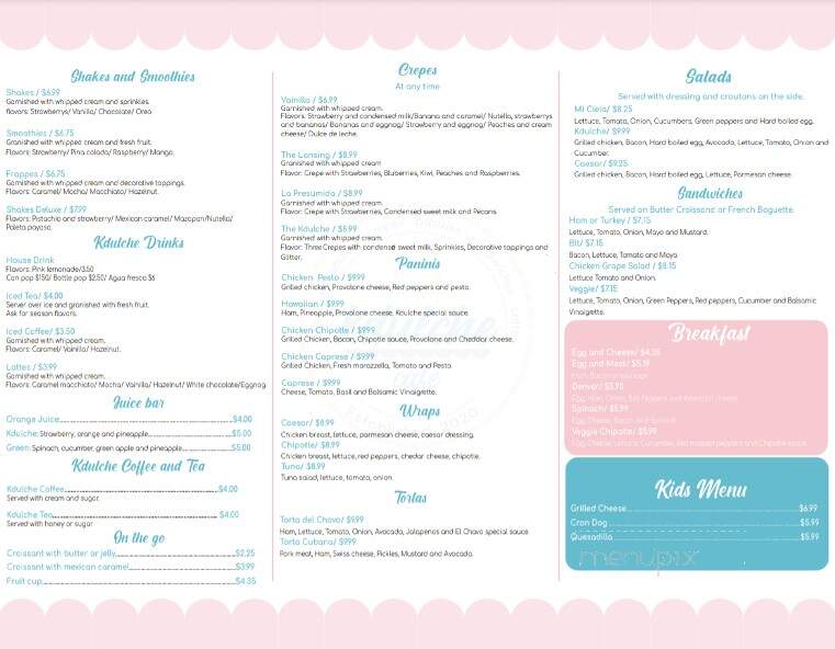 Kdulche Cafe - Lansing, IL menu_pic