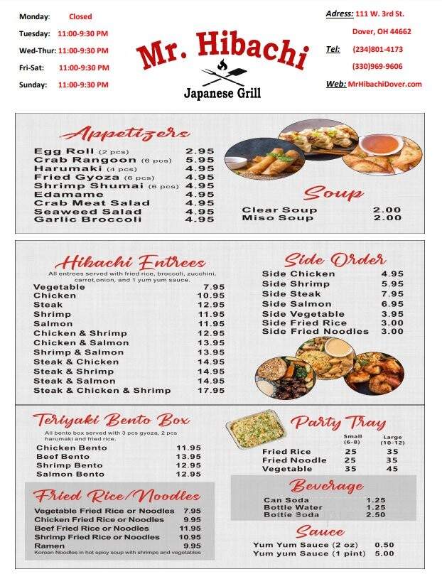 Mr.Hibachi Japanese Grill - Dover, OH menu_pic