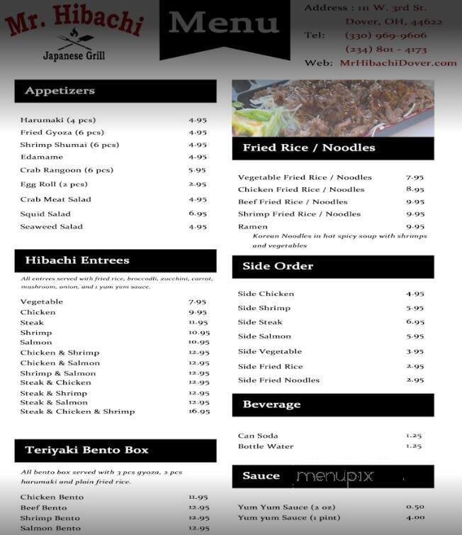 Mr.Hibachi Japanese Grill - Dover, OH menu_pic