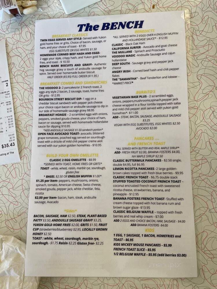 The Bench - Hampton, NH menu_pic