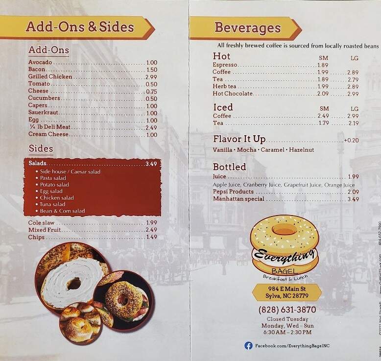 Everything Bagels - Sylva, NC menu_pic
