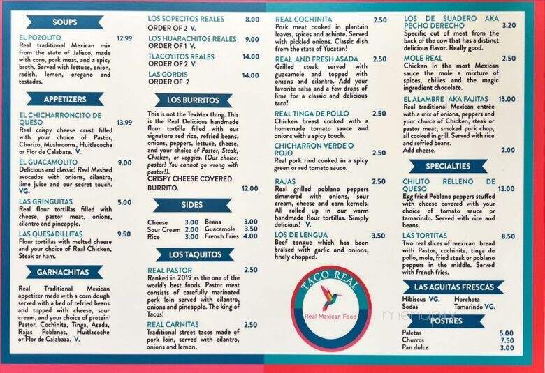 Taco Real - Coral Springs, FL menu_pic