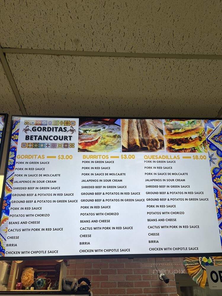 Gorditas Betancourt - Las Vegas, NV menu_pic