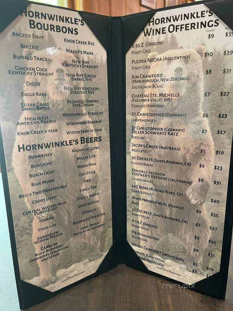 Hornwinkel's Bear Stube - Woodruff, WI menu_pic