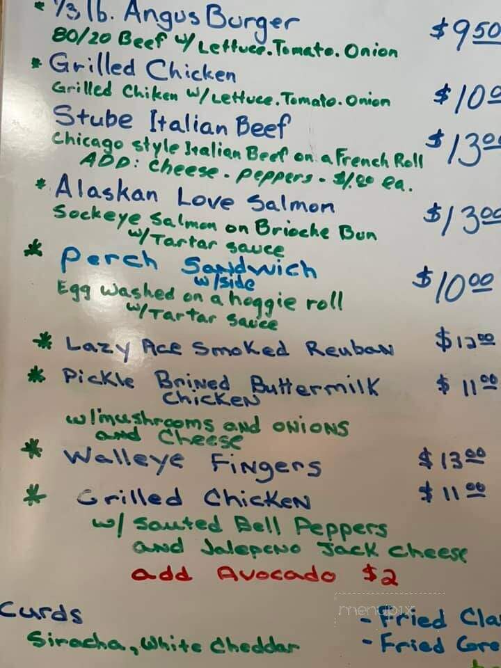 Hornwinkel's Bear Stube - Woodruff, WI menu_pic