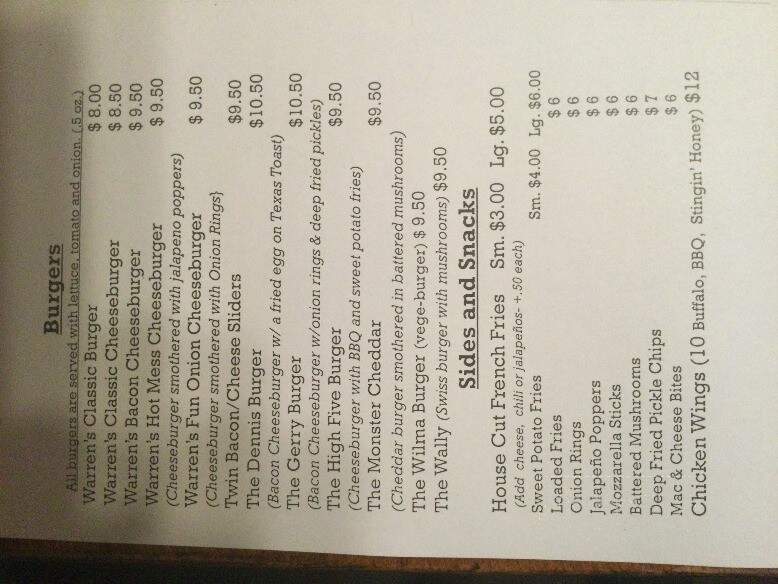 Warren's Ice Cream - Greenfield Center, NY menu_pic