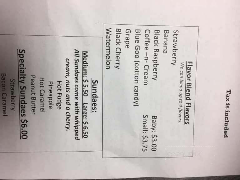Warren's Ice Cream - Greenfield Center, NY menu_pic