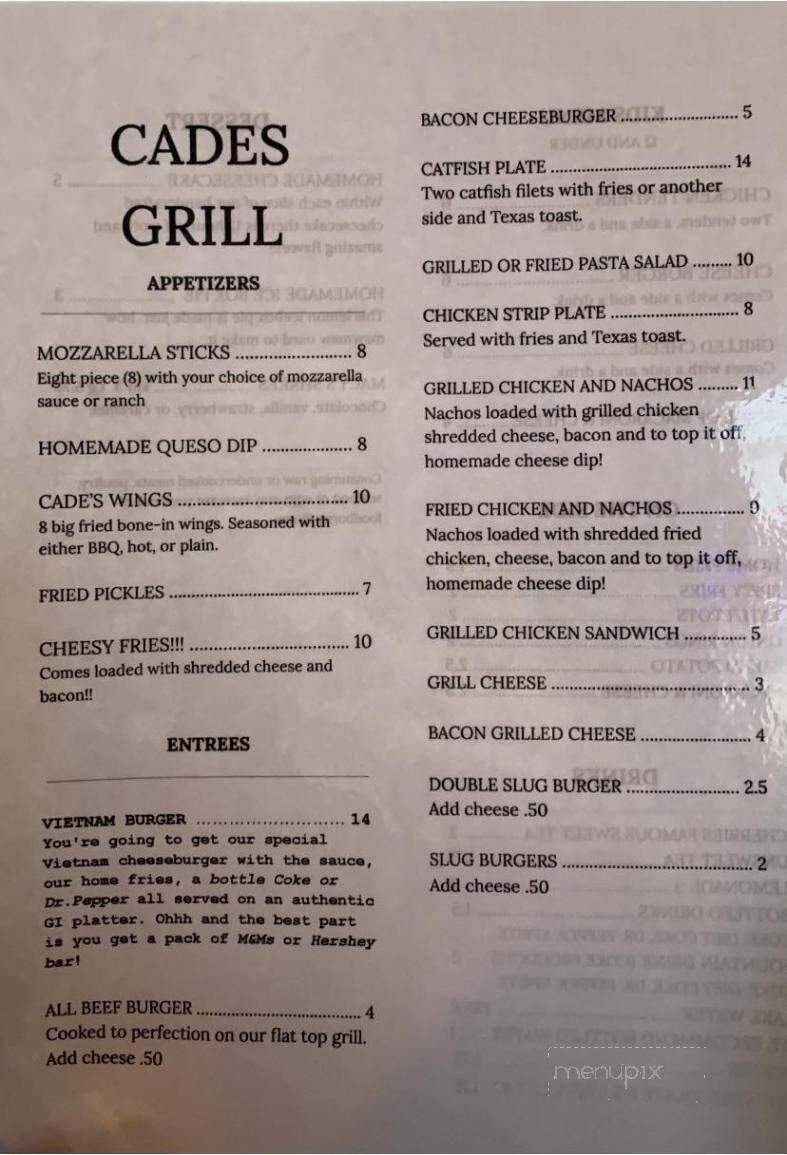 Cades Grill - Counce, TN menu_pic