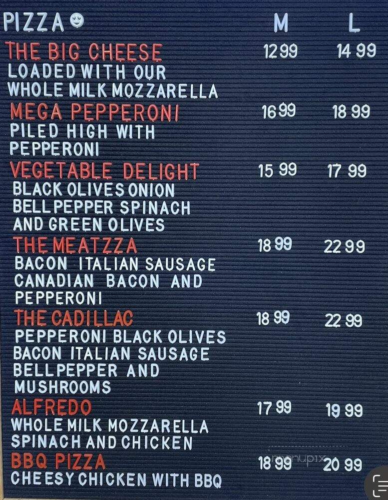 Gilligan's Pizza - Benbrook, TX menu_pic