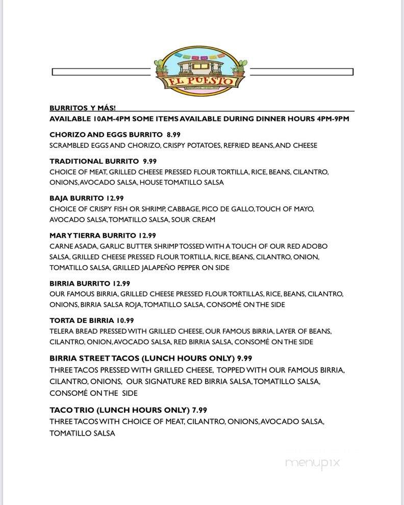 El Puesto - Bakersfield, CA menu_pic