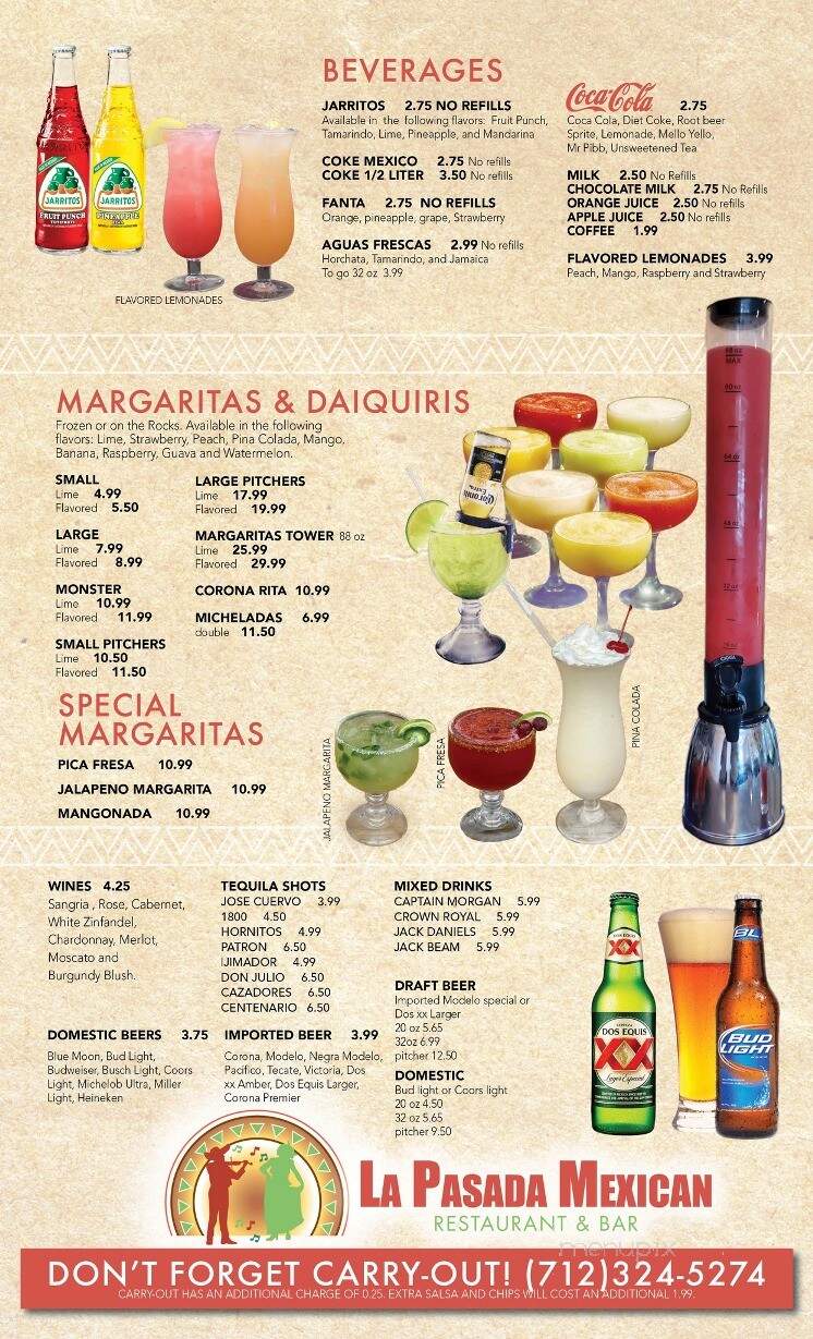 La Pasada - Sheldon, IA menu_pic
