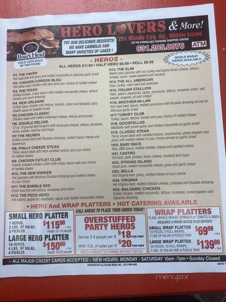 Hero Lovers & More - Middle Island, NY menu_pic