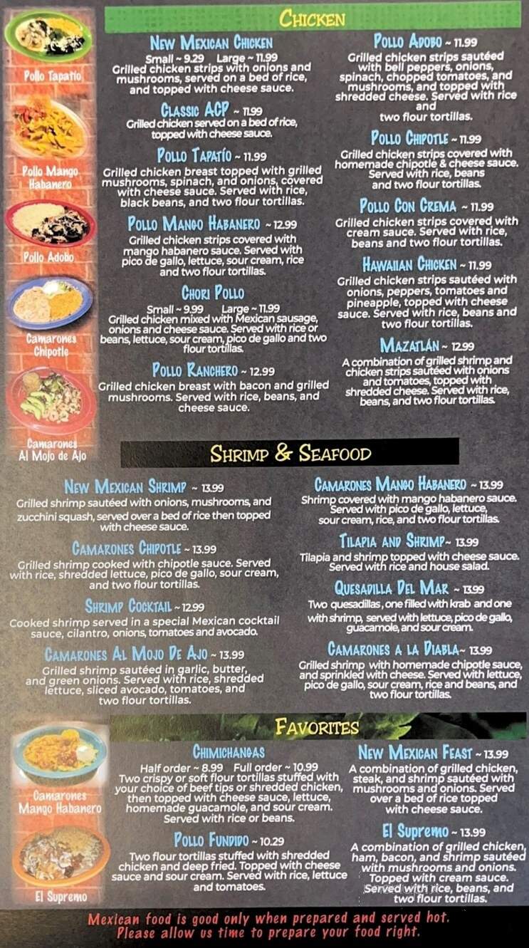 Queso Salsa - Spencer, NC menu_pic