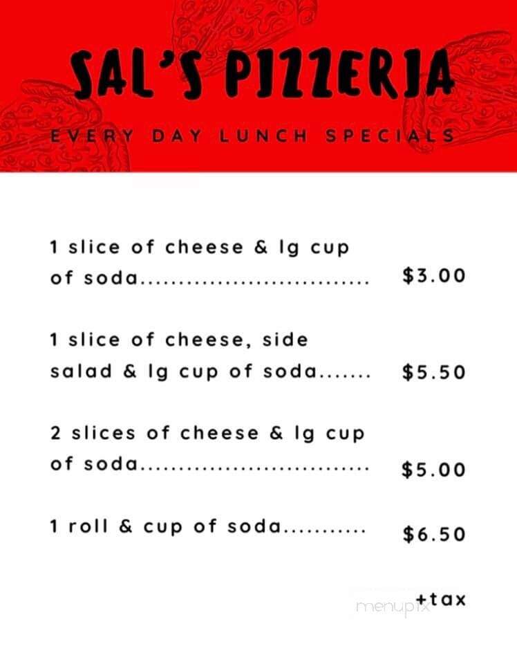 Sal's Pizzeria of Bainbridge - Bainbridge, NY menu_pic