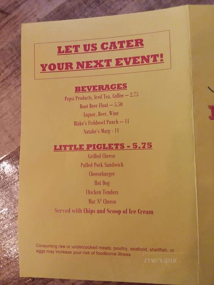 Blake's on the Lake - Prudenville, MI menu_pic