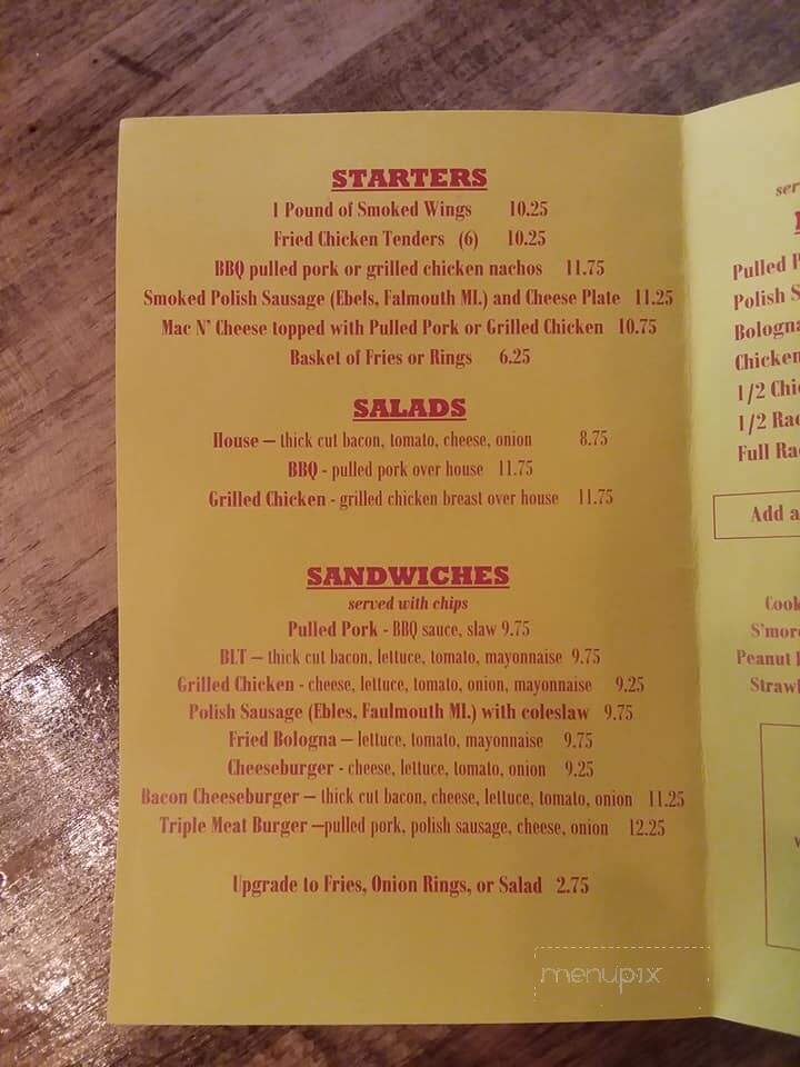 Blake's on the Lake - Prudenville, MI menu_pic