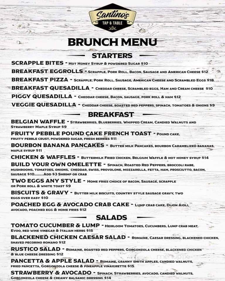 Santino's Tap & Table - Folsom, PA menu_pic