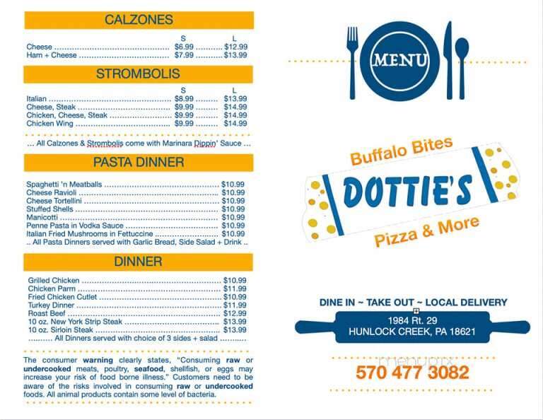 Dotties Buffalo Bites & Lunch Box - Hunlock Creek, PA menu_pic