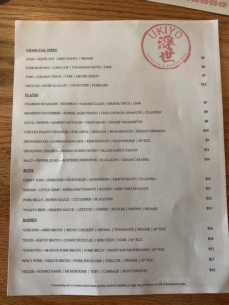 Ukiyo - Savannah, GA menu_pic