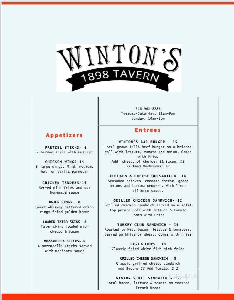 Winton's 1898 Tavern - Wadhams, NY