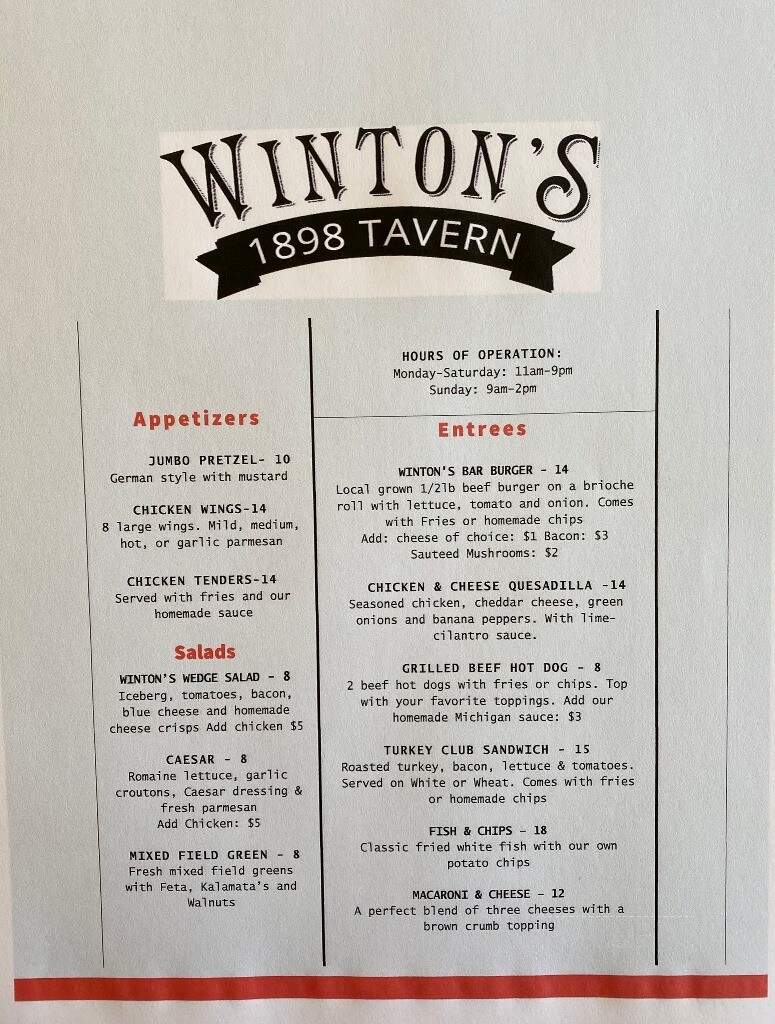 Winton's 1898 Tavern - Wadhams, NY