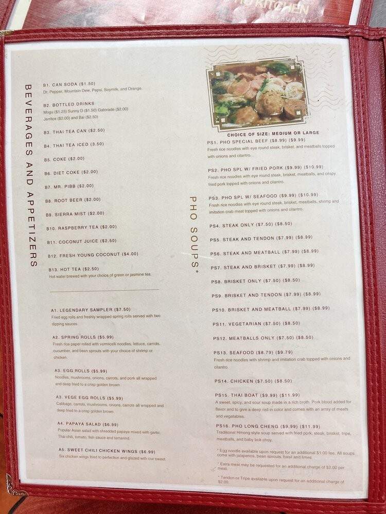 Legendary Pho Kitchen - Fresno, CA menu_pic