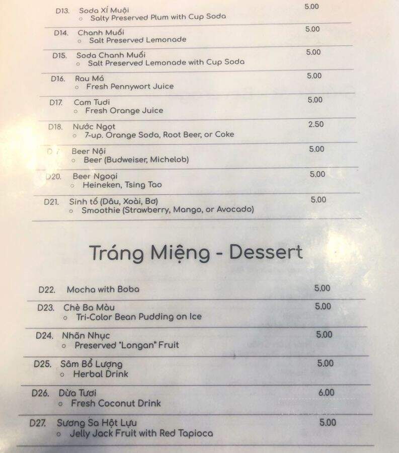 Pho Lucky - San Diego, CA menu_pic