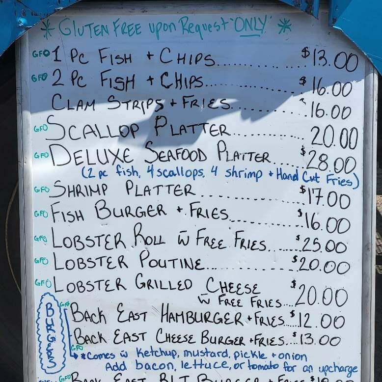 Back East Seafood - Antigonish, NS menu_pic