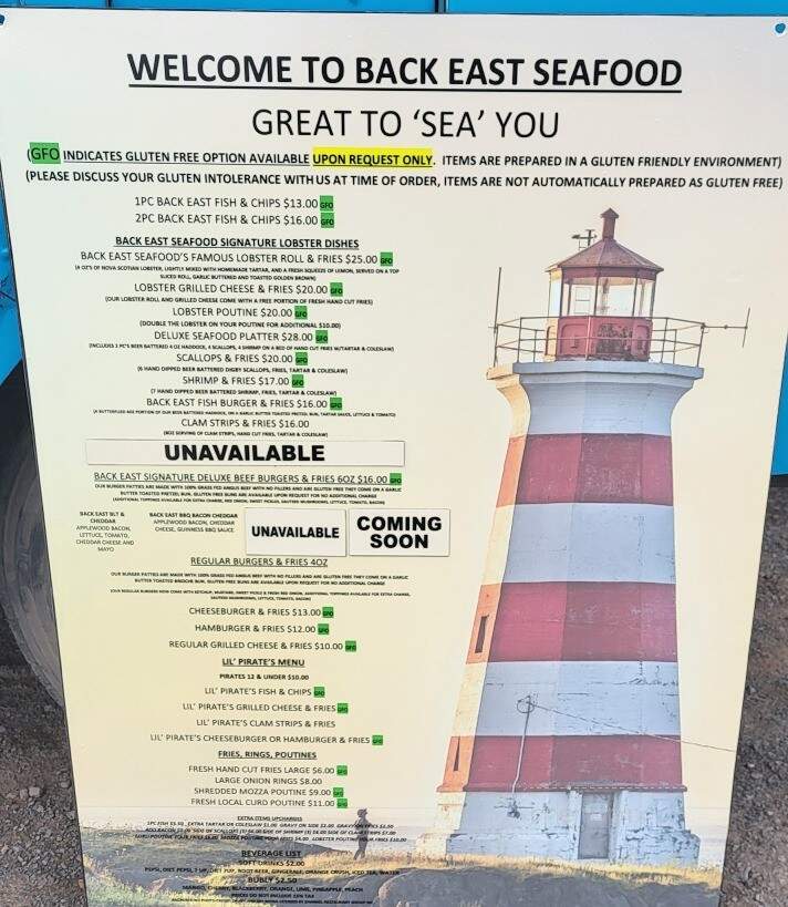 Back East Seafood - Antigonish, NS menu_pic