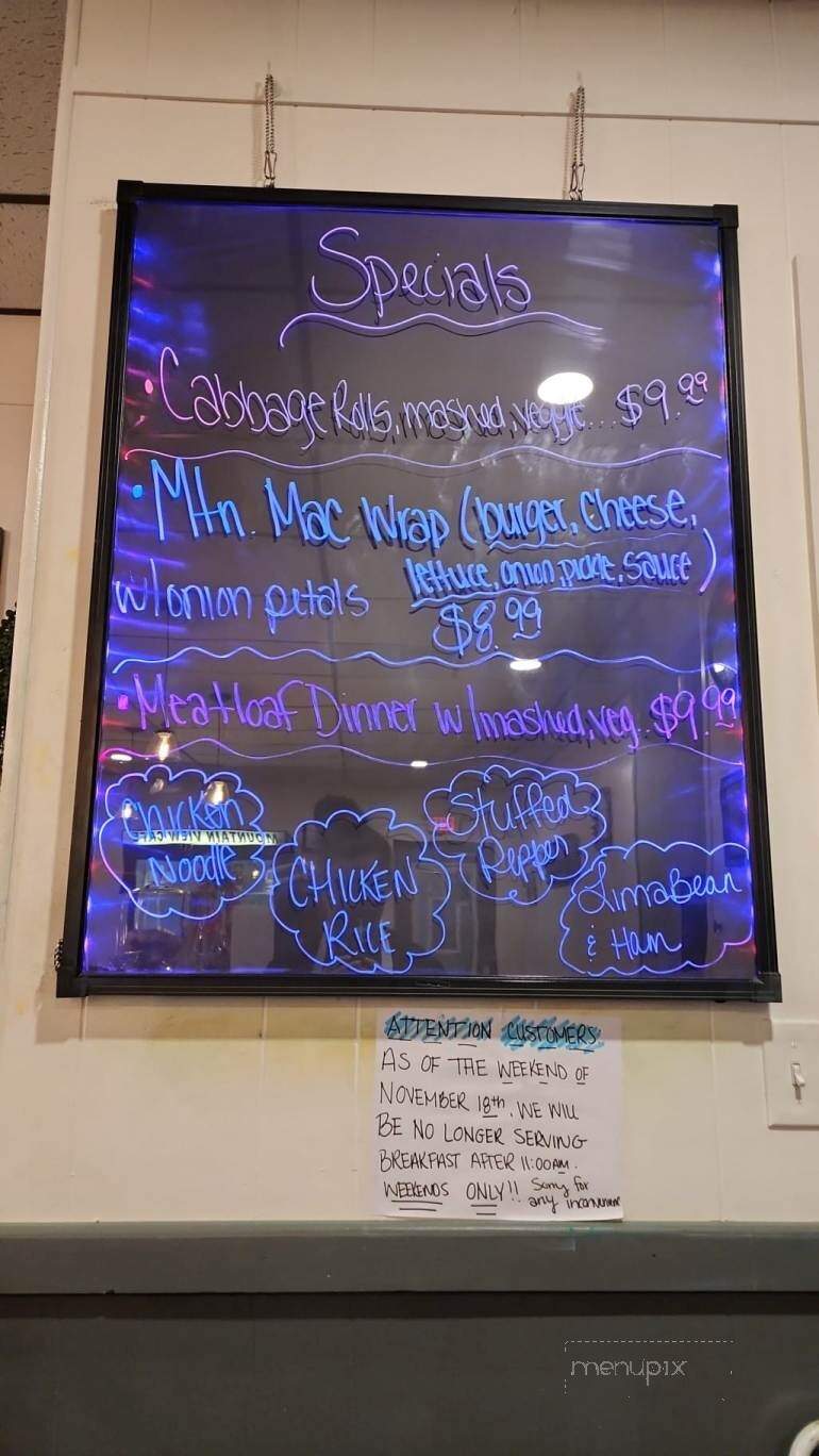 Mountain View Cafe - Smithfield, PA menu_pic
