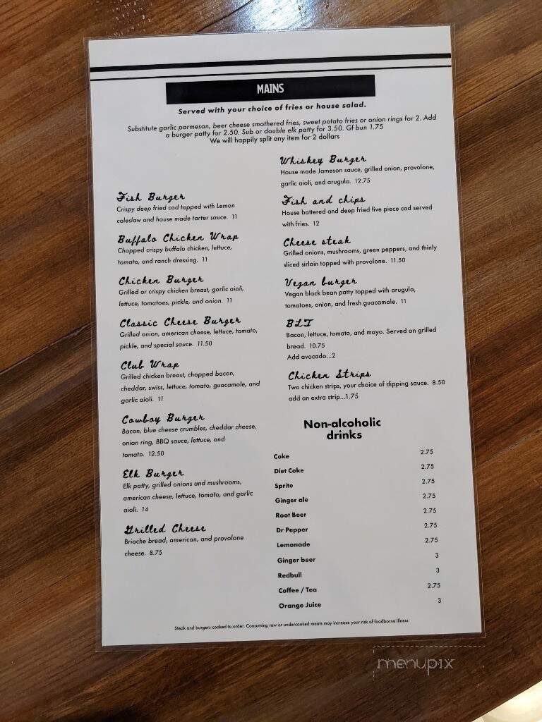 The Trailhead Bar and Grill - Ashford, WA menu_pic