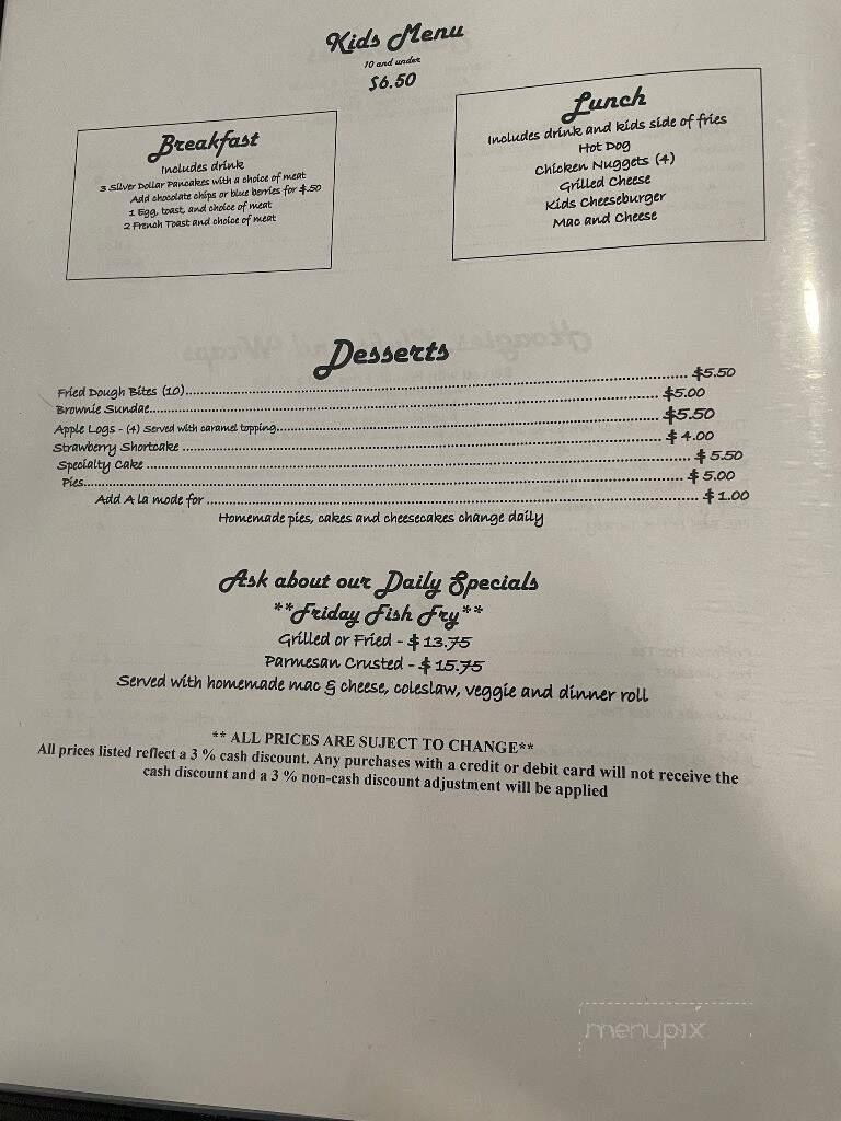 Meme's Diner - Felts Mills, NY menu_pic