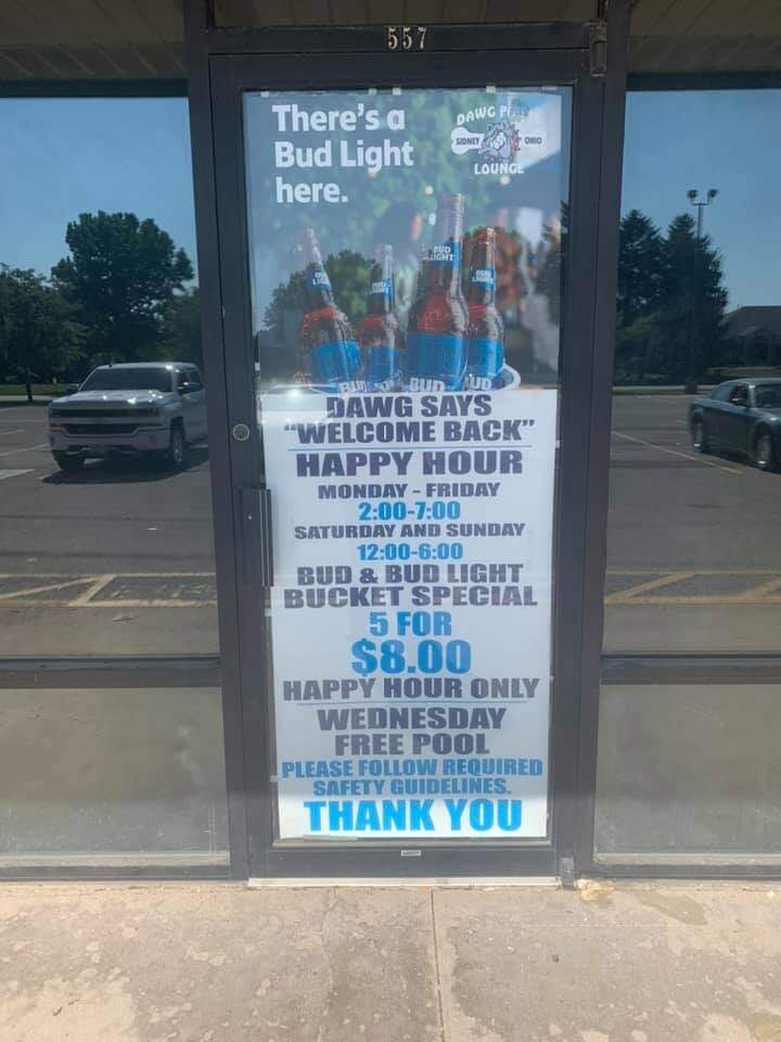 Dawg Pound Lounge - Sidney, OH menu_pic